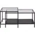 Seaford Coffee Table Set - Clear Glass, Black Metal