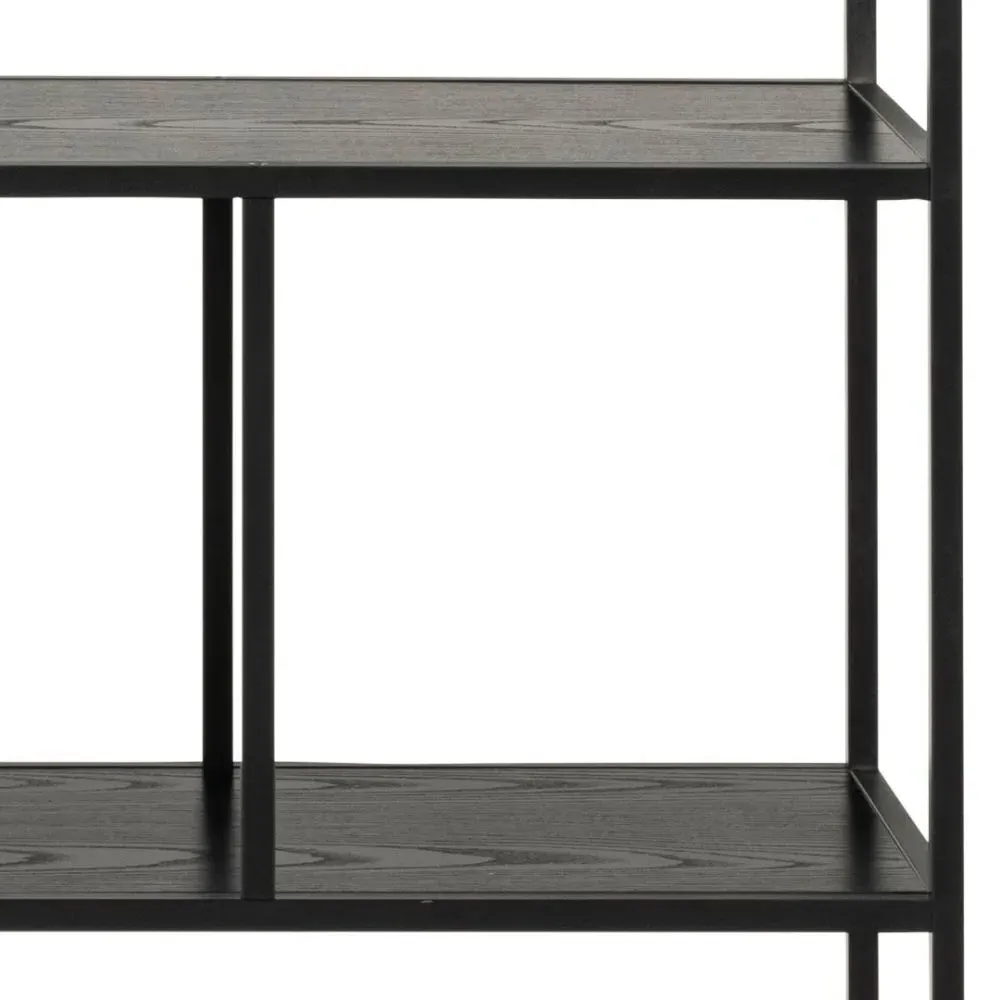 Seaford Large Open Shelving Unit - Black, Melamine