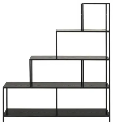 Seaford Large Open Shelving Unit - Black, Melamine image