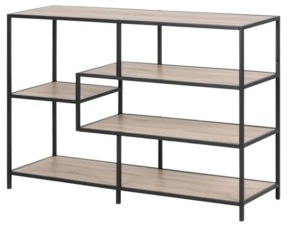 Seaford Multi Open Shelving Unit - Sonoma Oak, Black