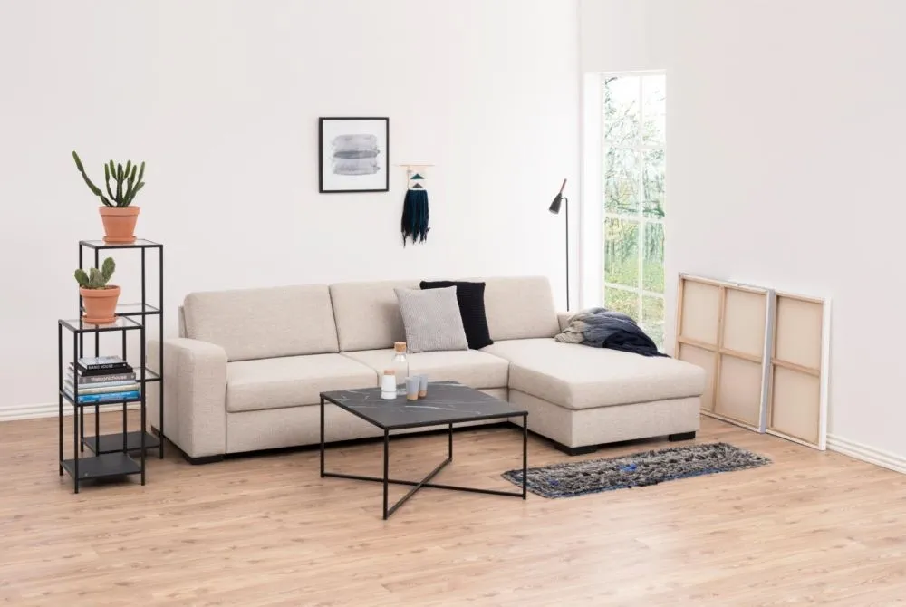 Seaford Narrow Open Shelving Unit - Clear Glass, Black