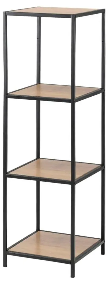 Seaford Narrow Open Shelving Unit - Wild Oak, Black