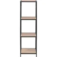 Seaford Narrow Open Shelving Unit - Wild Oak, Black