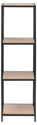 Seaford Narrow Open Shelving Unit - Wild Oak, Black