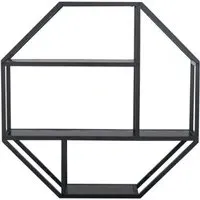 Seaford Octagonal Wall Rack - Black, Melamine