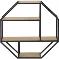 Seaford Octagonal Wall Rack - Wild Oak, Metal
