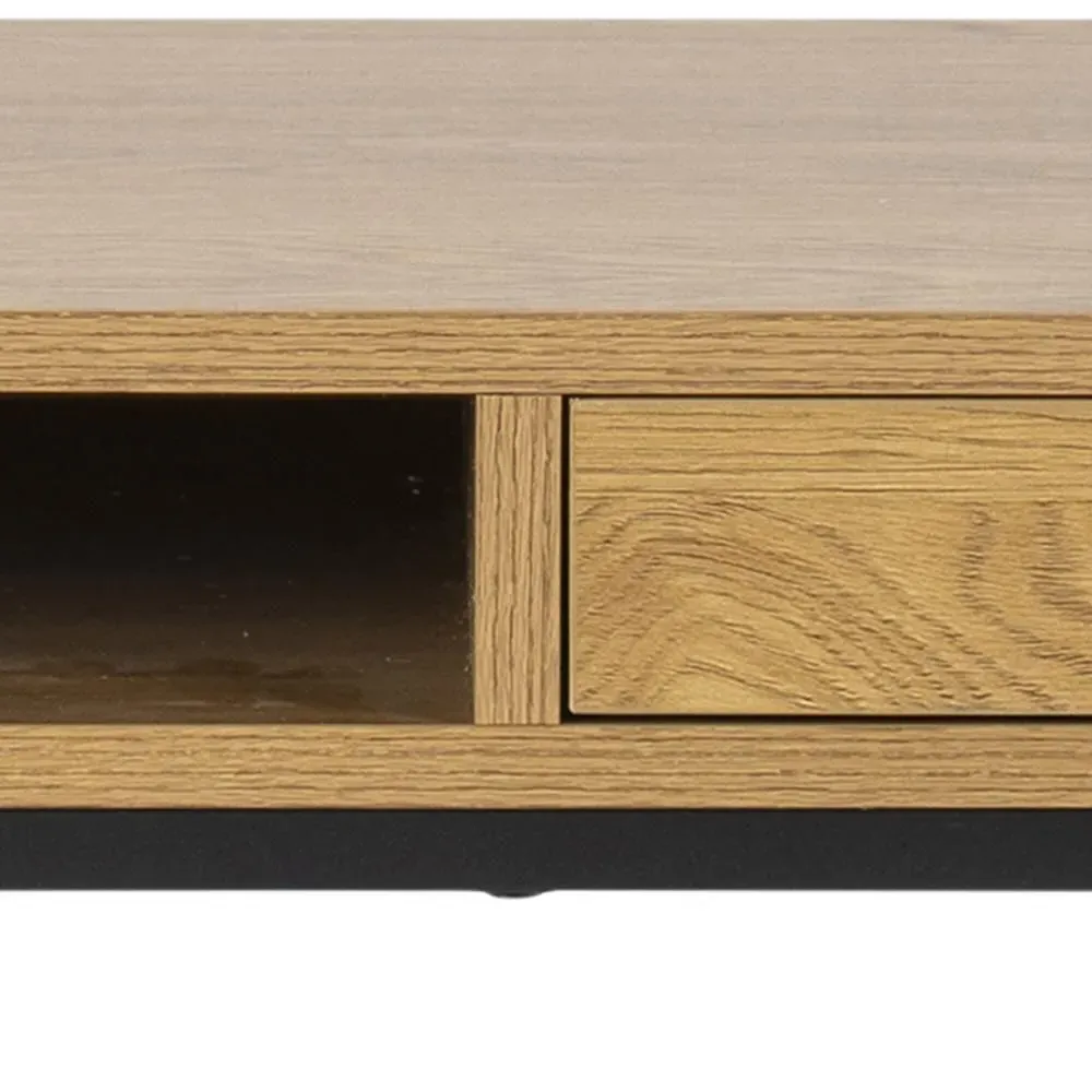 Seaford Office Desk with Drawer - Wild Oak, Black