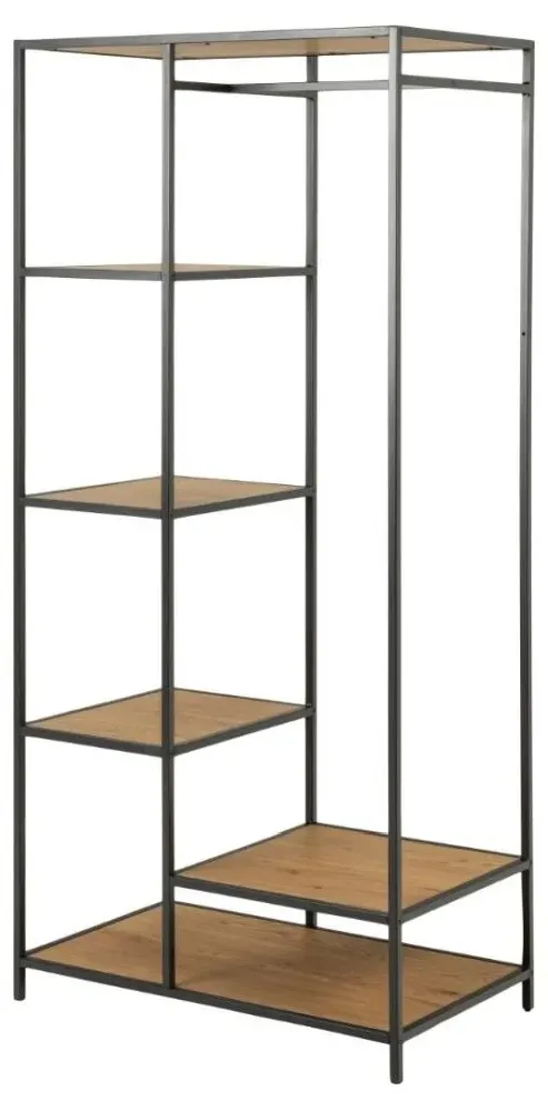 Seaford Open Wardrobe - Wild Oak, Black