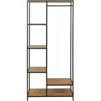 Seaford Open Wardrobe - Wild Oak, Black