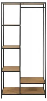 Seaford Open Wardrobe - Wild Oak, Black image