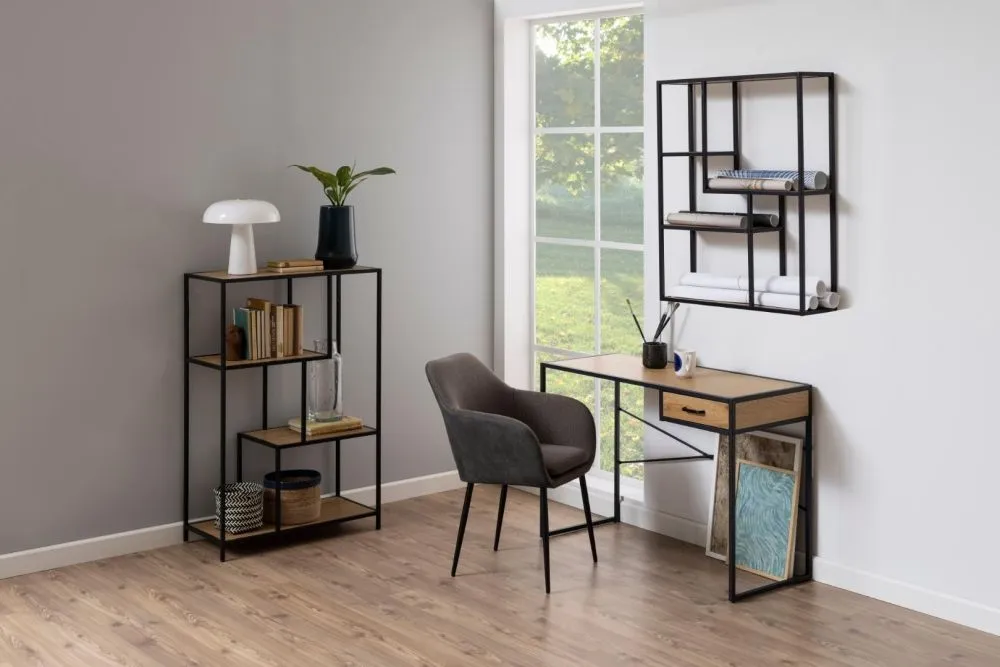 Seaford Wall Rack - Wild Oak, Metal