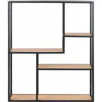 Seaford Wall Rack - Wild Oak, Metal