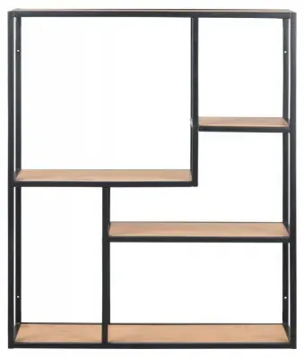 Seaford Wall Rack - Wild Oak, Metal