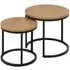 Spiro Oak Round Nest of 2 Tables - Oak, Black