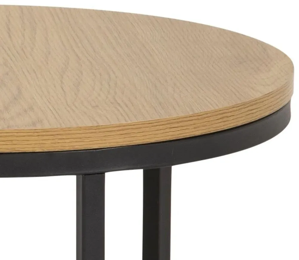 Spiro Round Coffee Table Set of 2 - Oak, Metal