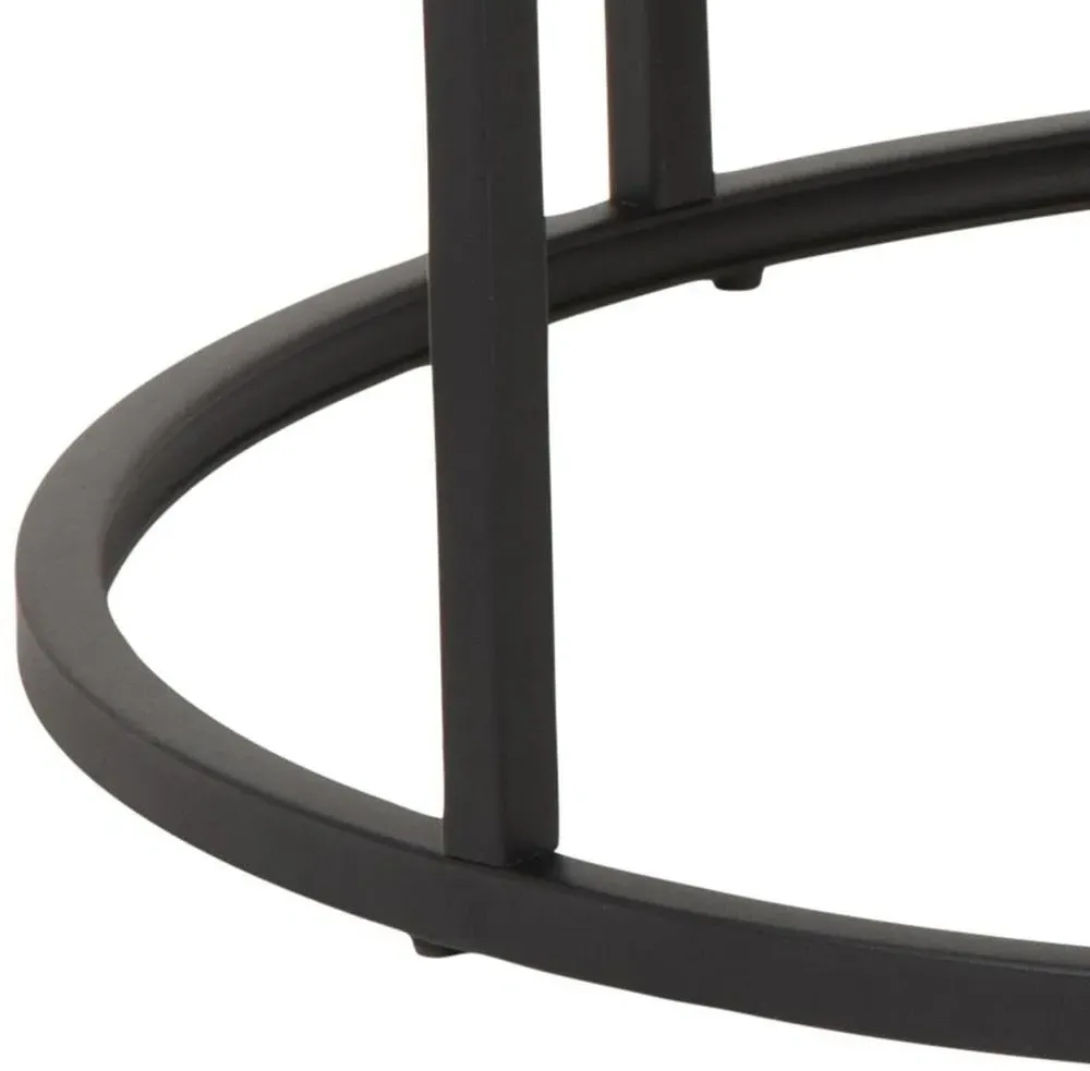 Spiro Round Coffee Table Set of 2 - Oak, Metal