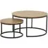 Spiro Round Coffee Table Set of 2 - Oak, Metal