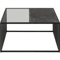 Strington 80cm Square Coffee Table - Black, Marble