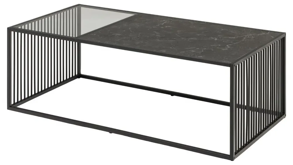 Strington Coffee Table - Black, Marble