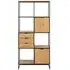 Swindon Oak 2 Door 3 Drawer Tall Bookcase - Wild Oak, Black