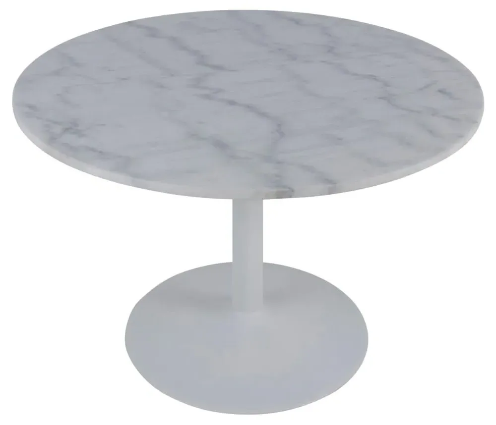 Tarifa 2 Seater Round Dining Table - White, Marble