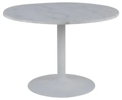 Tarifa 2 Seater Round Dining Table - White, Marble image