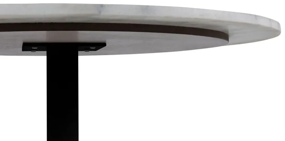 Tarifa 4 Seater Round Dining Table - White, Marble