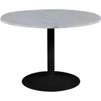 Tarifa 4 Seater Round Dining Table - White, Marble