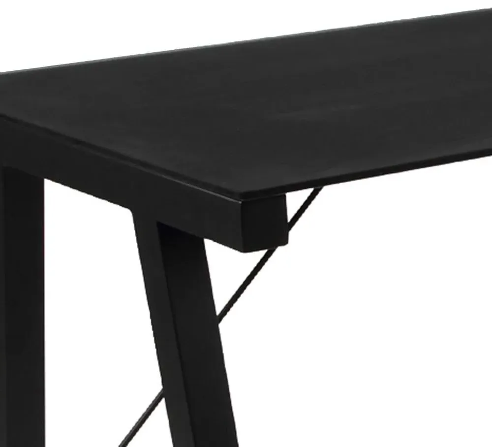 Tingley Writing Desk - Black, Glass