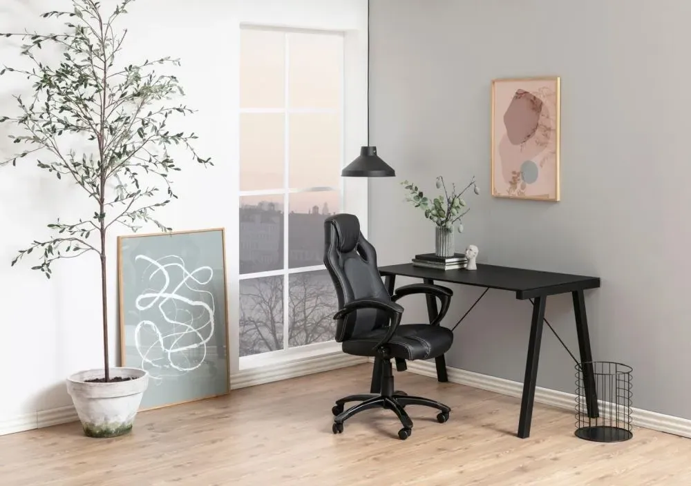 Tingley Writing Desk - Black, Glass