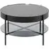 Tipton Round Coffee Table with Storage - Black, Glass