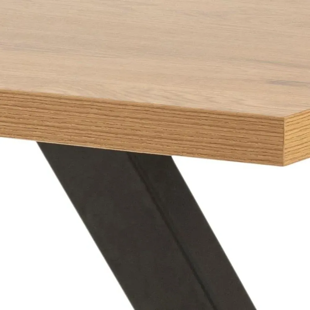 Wales Oak 6-Seater Dining Table - Wild Oak, Metal
