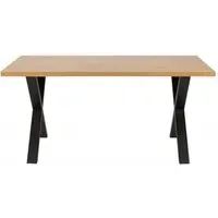 Wales Oak 6-Seater Dining Table - Wild Oak, Metal
