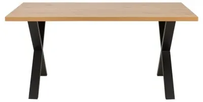 Wales Oak 6-Seater Dining Table - Wild Oak, Metal