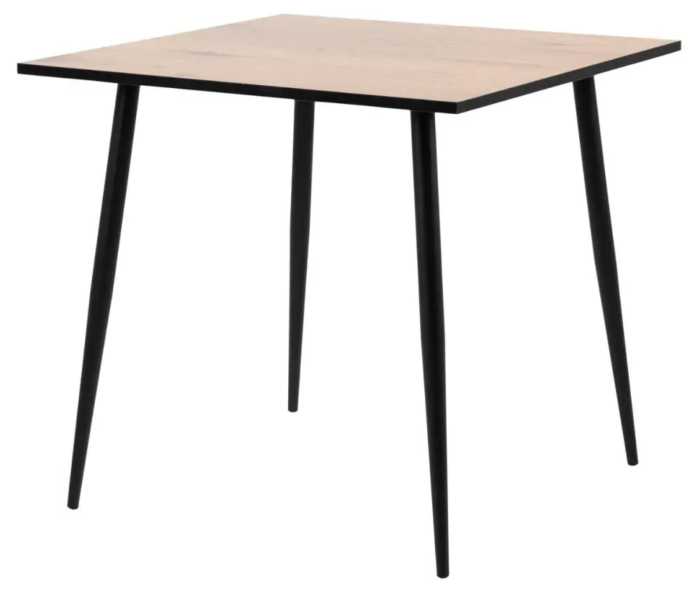 Wilma 2-Seater Square Dining Table - Oak, Metal