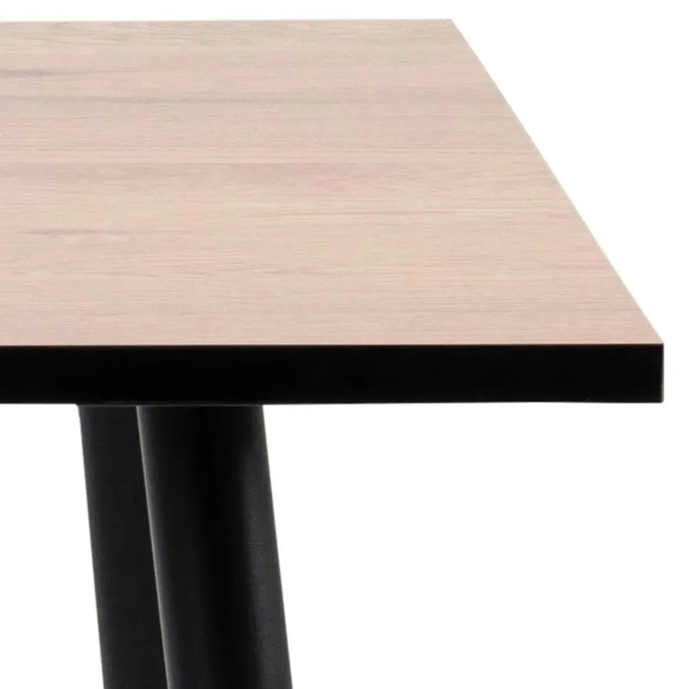 Wilma 2-Seater Square Dining Table - Oak, Metal