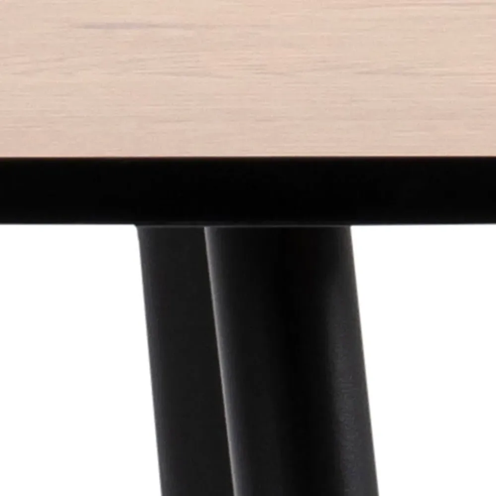 Wilma 2-Seater Square Dining Table - Oak, Metal