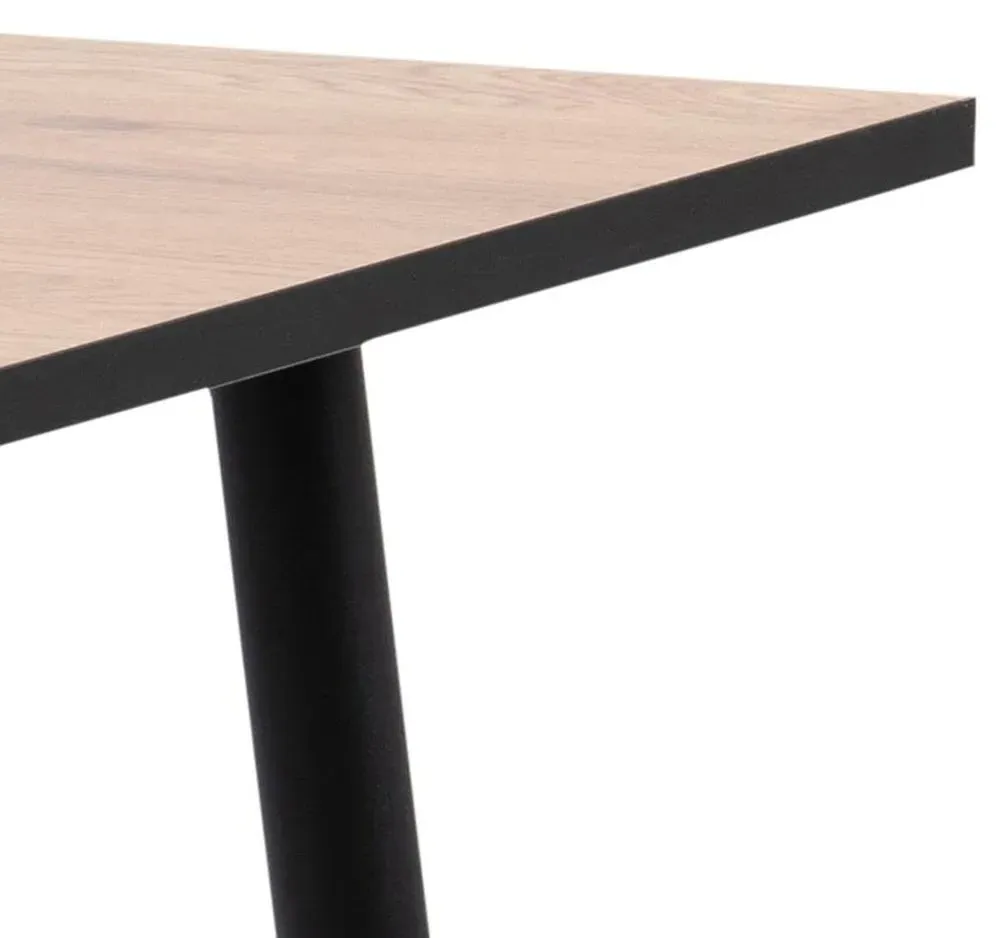 Wilma 2-Seater Square Dining Table - Oak, Metal