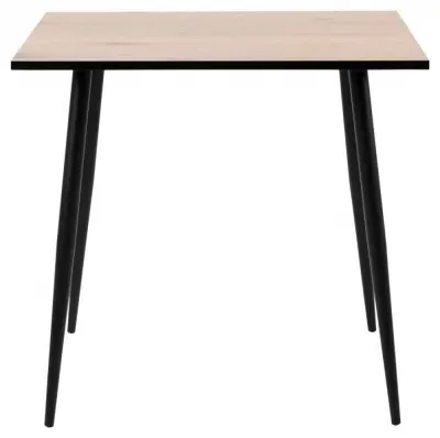 Wilma 2-Seater Square Dining Table - Oak, Metal image