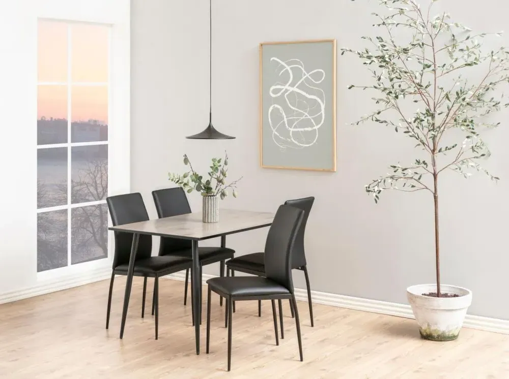 Wilma 4-Seater Dining Table - Oak, Black