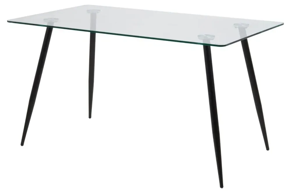 Wilma 6-Seater Dining Table - Black, Glass