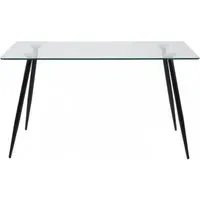 Wilma 6-Seater Dining Table - Black, Glass