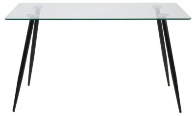 Wilma 6-Seater Dining Table - Black, Glass image