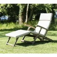Albany Folding Garden Steamer Chair - Natural, Acacia Wood
