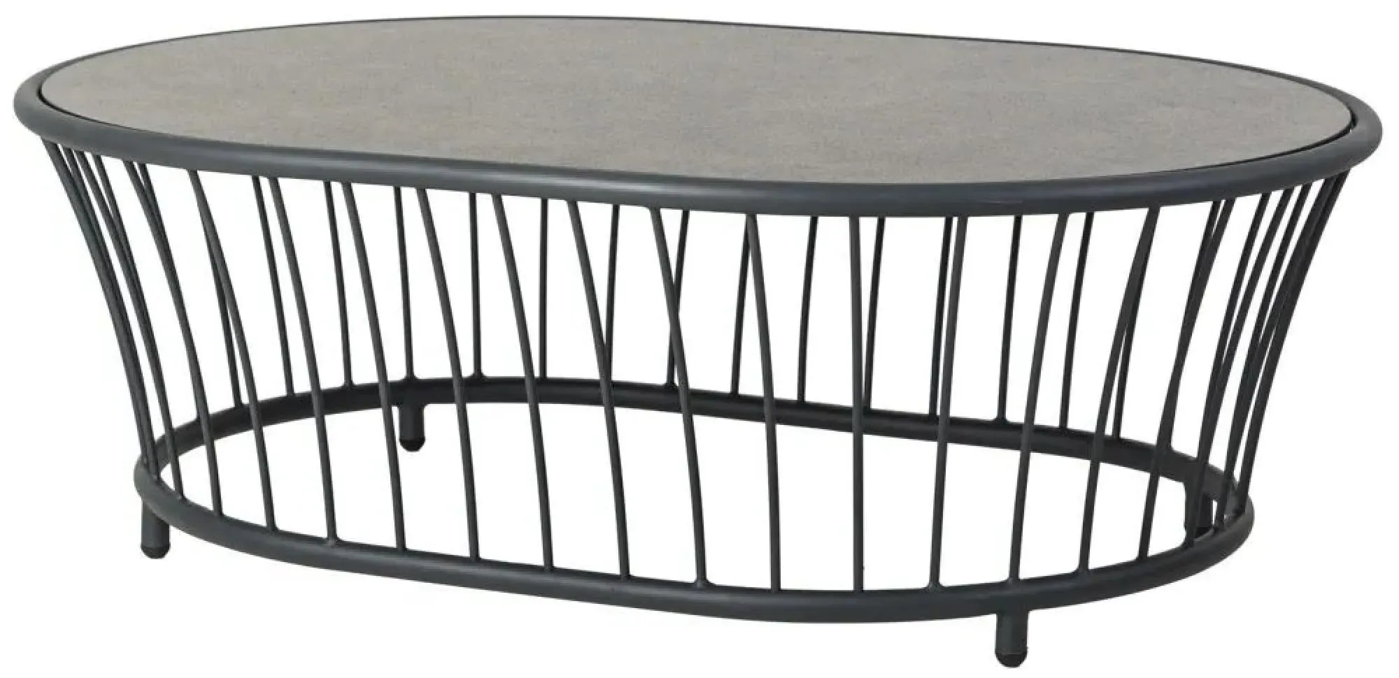 Alexander Rose Cordial Oval Garden Coffee Table - Grey, Pebble