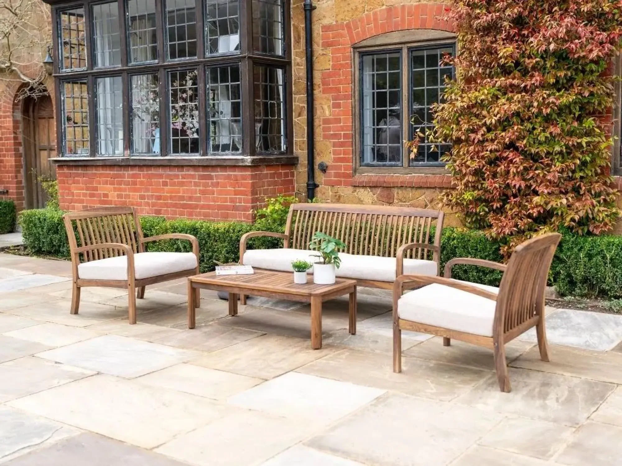 Bolney 2-Seater Garden Sofa - Brown, Acacia Wood