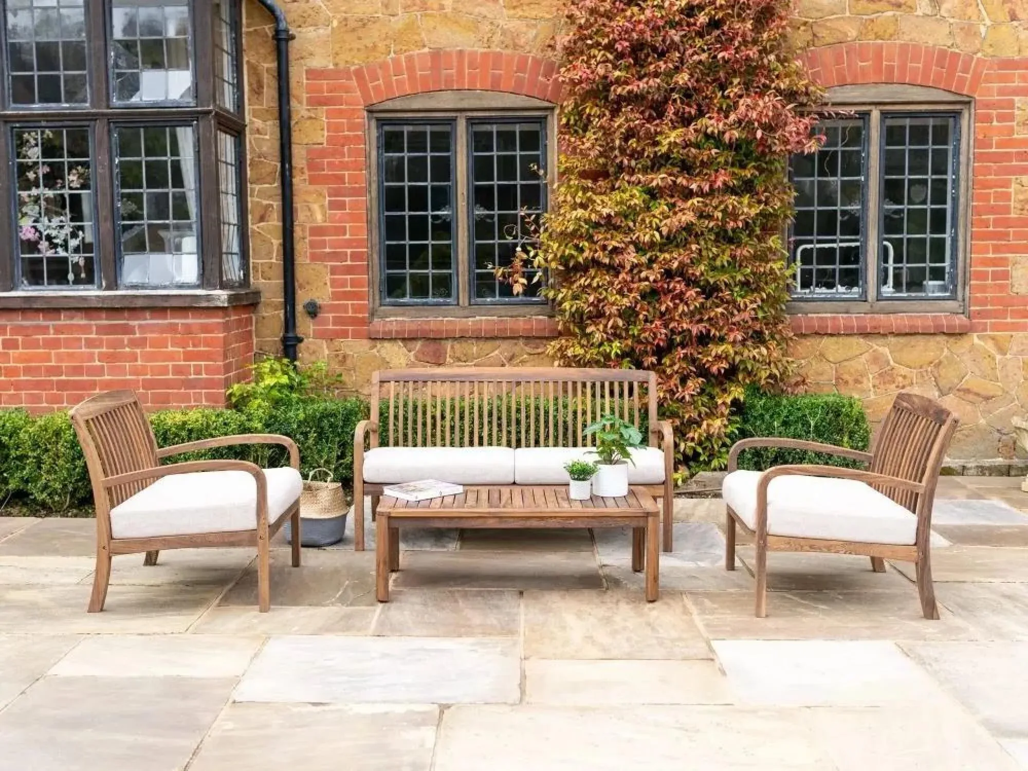 Bolney 2-Seater Garden Sofa - Brown, Acacia Wood