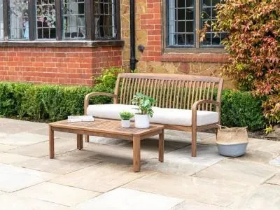 Bolney 2-Seater Garden Sofa - Brown, Acacia Wood image