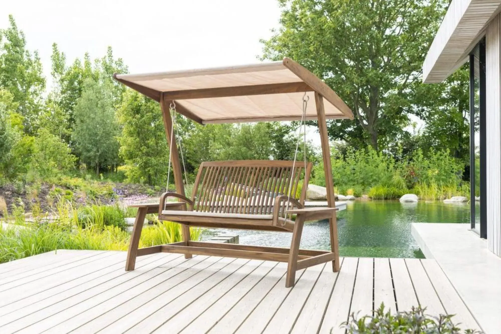 Bolney Acacia Wood Garden Swing Seat - Brown