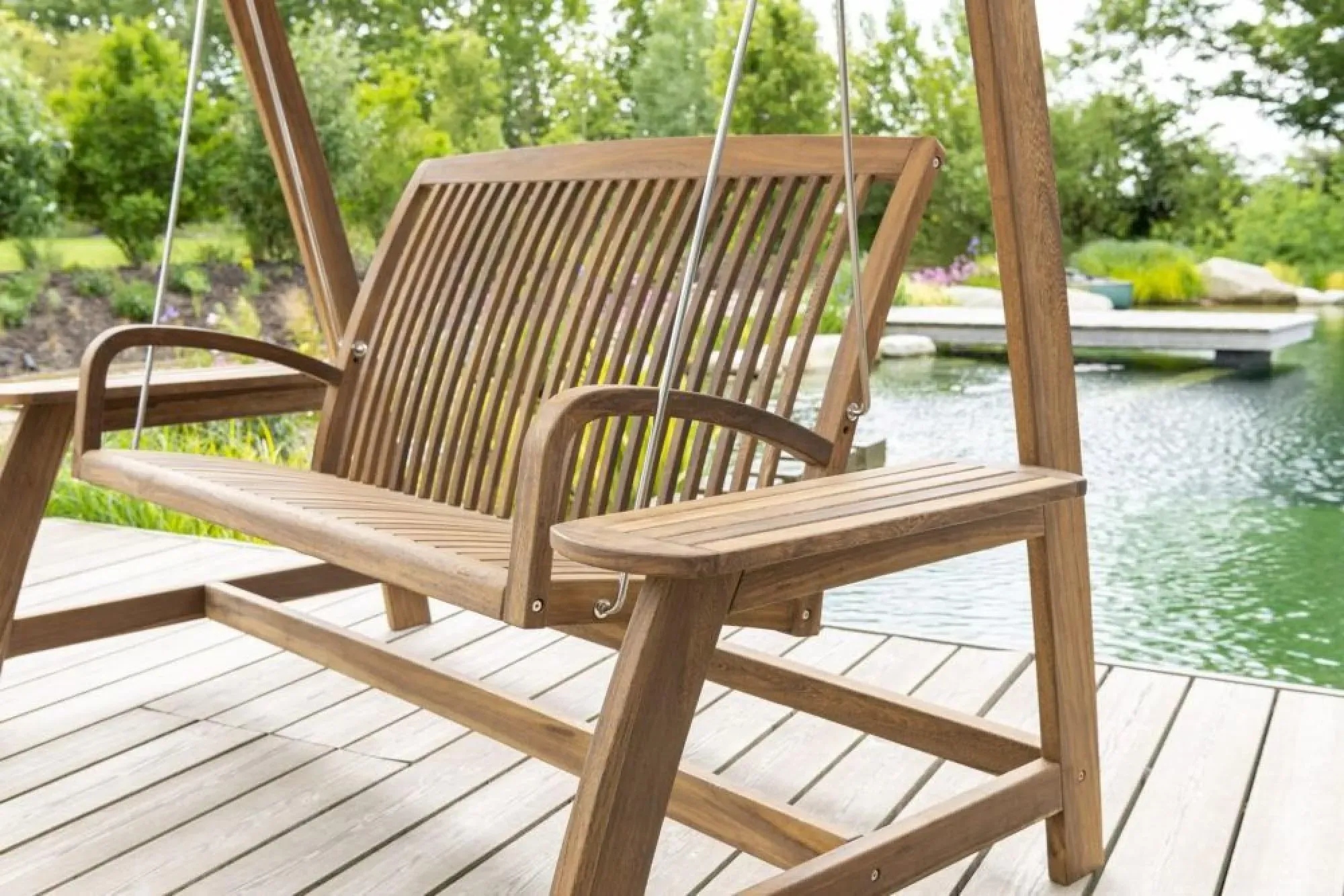 Bolney Acacia Wood Garden Swing Seat - Brown